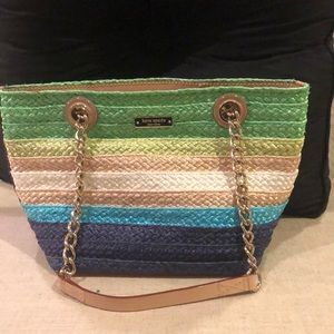 Kate Spade woven green/blue shoulder bag